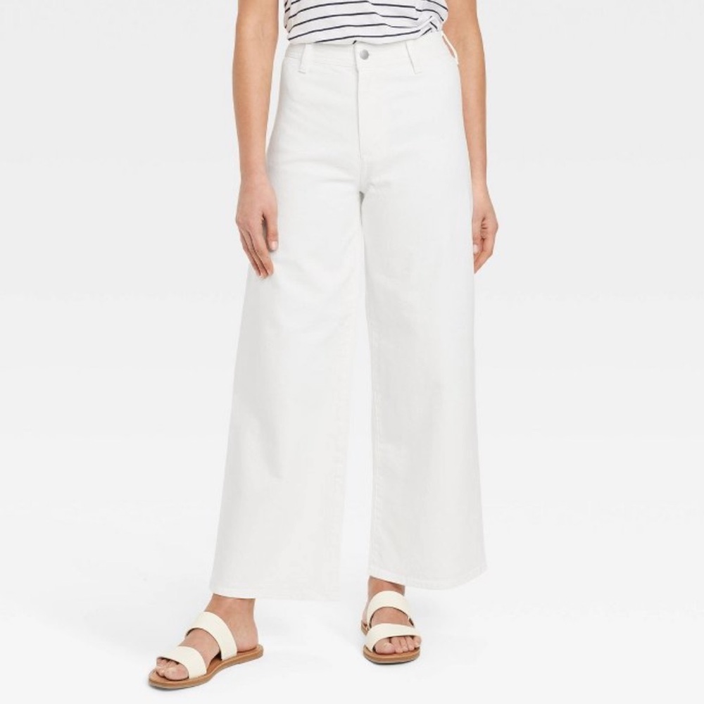 High-Rise Sailor Wide Leg Ankle Jeans